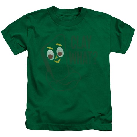 Gumby-Clay What Short Sleeve Juvenile 18-1 Tee- Kelly Green - Medium 5-6
