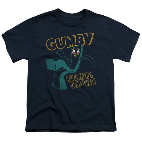 Gumby-Bend There Short Sleeve Youth 18-1 Tee- Navy - Medium