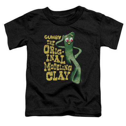Gumby-So Punny Short Sleeve Toddler Tee- Black - Large 4T