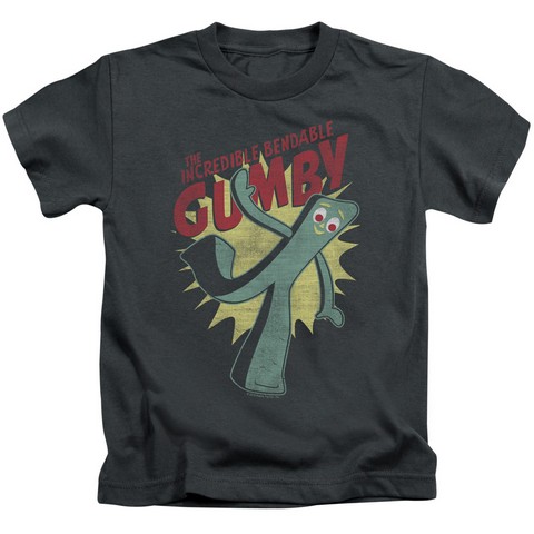Gumby-Bendable Short Sleeve Juvenile 18-1 Tee- Charcoal - Small 4
