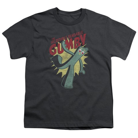 Gumby-Bendable Short Sleeve Youth 18-1 Tee- Charcoal - Medium