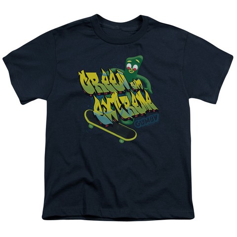 Gumby-Green And Extreme Short Sleeve Youth 18-1 Tee- Navy - Medium