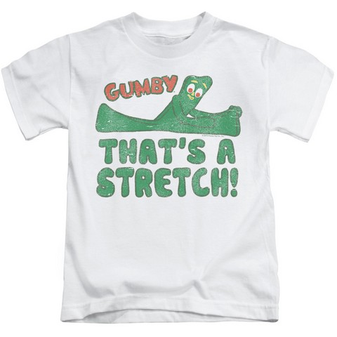 Gumby-Thats A Stretch Short Sleeve Juvenile 18-1 Tee- White - Medium 5-6