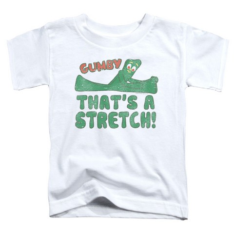 Gumby-Thats A Stretch Short Sleeve Toddler Tee- White - Medium 3T