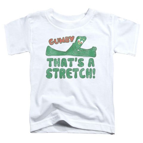 Gumby-Thats A Stretch Short Sleeve Toddler Tee- White - Large 4T