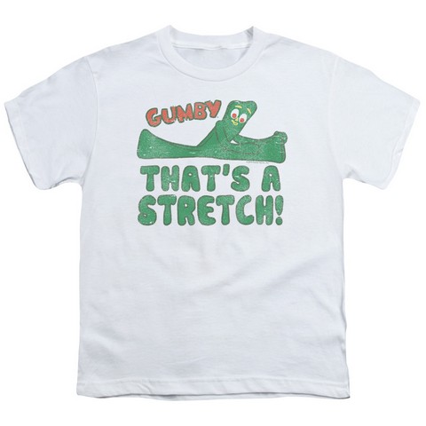 Gumby-Thats A Stretch Short Sleeve Youth 18-1 Tee- White - Medium
