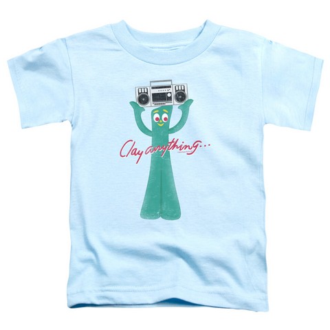 Gumby-Clay Anything Short Sleeve Toddler Tee- Light Blue - Small 2T