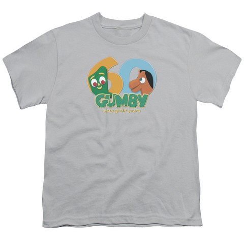 Gumby-60Th Short Sleeve Youth 18-1 Tee- Silver - XL