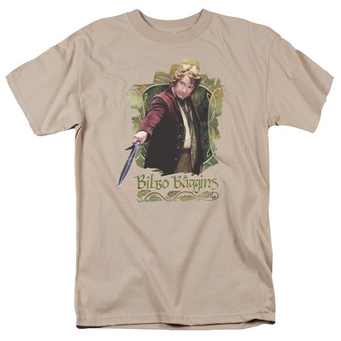 The Hobbit-Bilbo Baggins Short Sleeve Adult 18-1 Tee- Sand - Medium