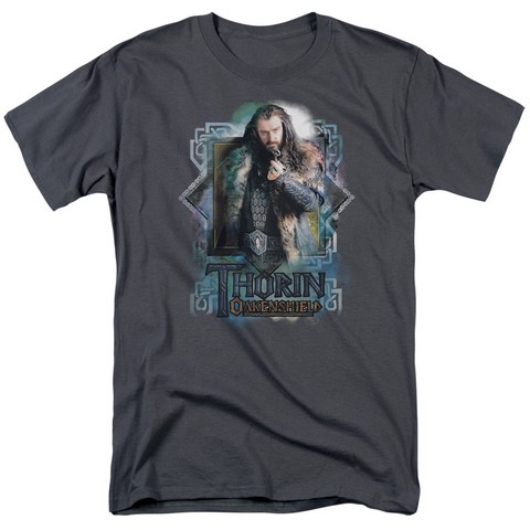 The Hobbit-Thorin Oakenshield Short Sleeve Adult 18-1 Tee- Charcoal - Medium