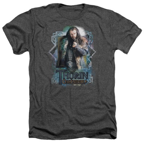 The Hobbit-Thorin Oakenshield Adult Heather Tee- Charcoal - Large