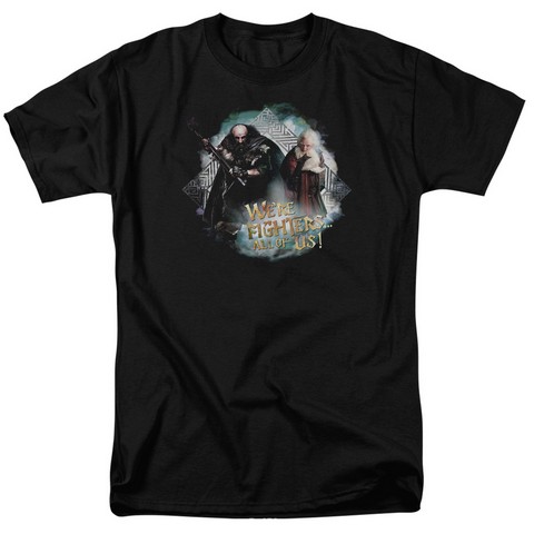 The Hobbit-We Are Fighers Short Sleeve Adult 18-1 Tee- Black - Medium