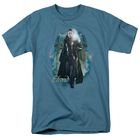 The Hobbit-Elrond Short Sleeve Adult 18-1 Tee- Slate - Medium
