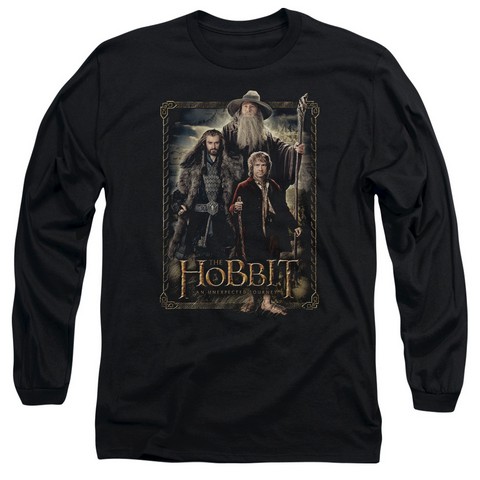The Hobbit-The Three Long Sleeve Adult 18-1 Tee- Black - Medium