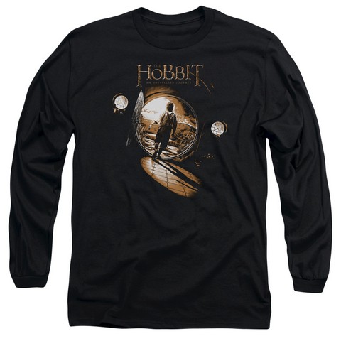 The Hobbit-Hobbit Hole Long Sleeve Adult 18-1 Tee- Black - 2X