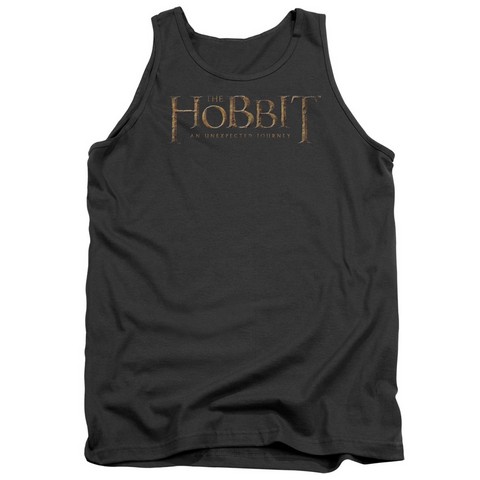 The Hobbit-Distressed Logo Adult Tank Top- Charcoal - Small