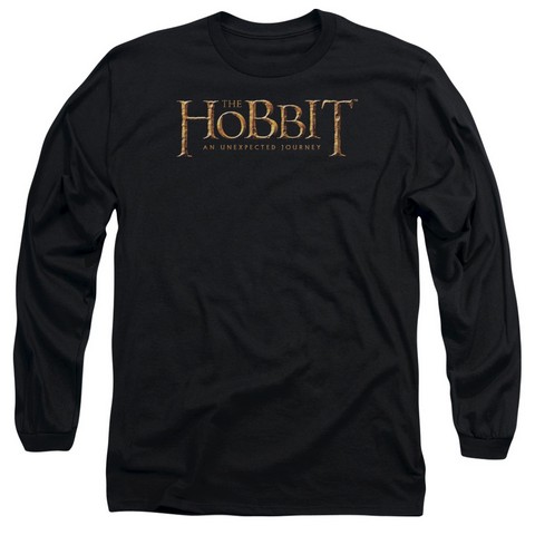The Hobbit-Logo Long Sleeve Adult 18-1 Tee- Black - Small