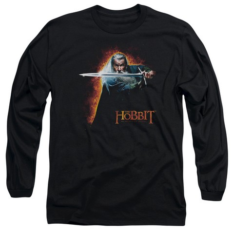 The Hobbit-Secret Fire Long Sleeve Adult 18-1 Tee- Black - Medium
