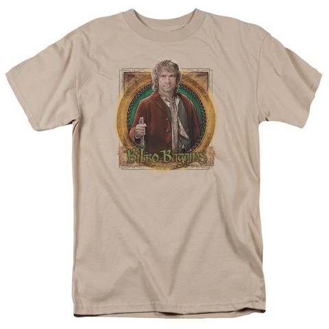 The Hobbit-Mr. Baggins Short Sleeve Adult 18-1 Tee- Sand - Small