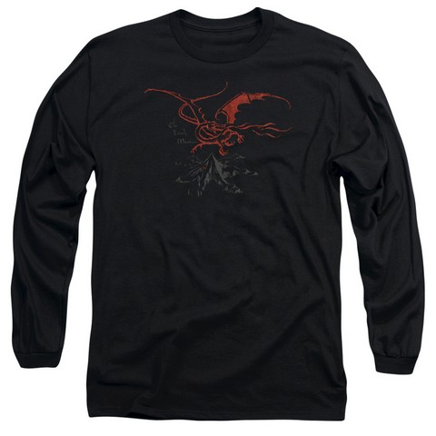 The Hobbit-Smaug Long Sleeve Adult 18-1 Tee- Black - Small