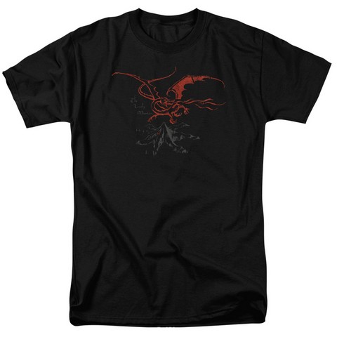 The Hobbit-Smaug Short Sleeve Adult 18-1 Tee- Black - Medium
