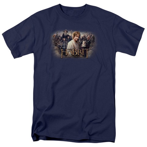 The Hobbit-Hobbit Rally Short Sleeve Adult 18-1 Tee- Navy - Medium