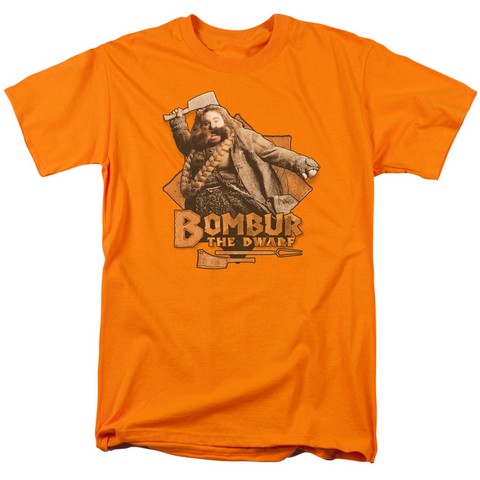 The Hobbit-Bombur Short Sleeve Adult 18-1 Tee- Orange - Medium