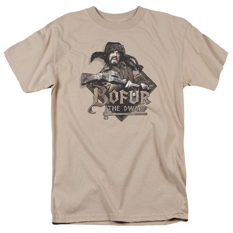 The Hobbit-Bofur Short Sleeve Adult 18-1 Tee- Sand - Small