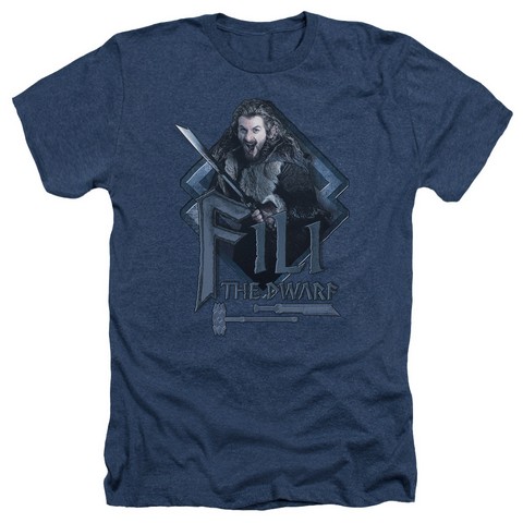 The Hobbit-Fili Adult Heather Tee- Navy - 2X