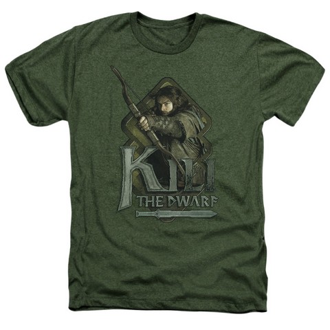 The Hobbit-Kili Adult Heather Tee - Military Green - Medium
