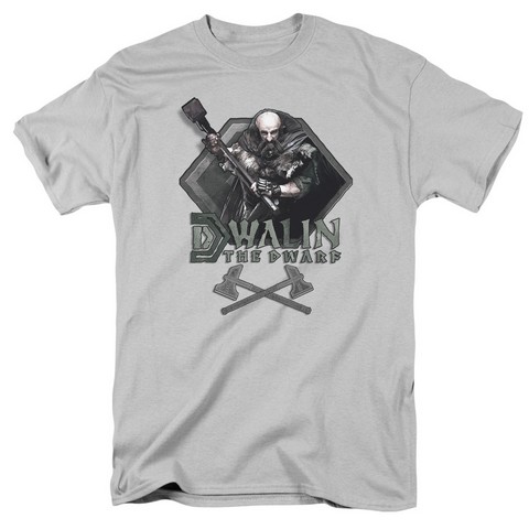The Hobbit-Dwalin Short Sleeve Adult 18-1 Tee- Silver - Medium
