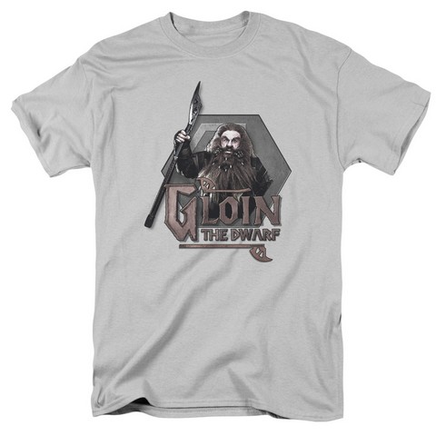 The Hobbit-Gloin Short Sleeve Adult 18-1 Tee- Silver - Small