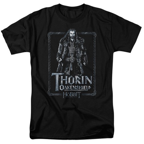 Trevco The Hobbit-Thorin Stare Short Sleeve Adult 18-1 Tee, Black - 5X