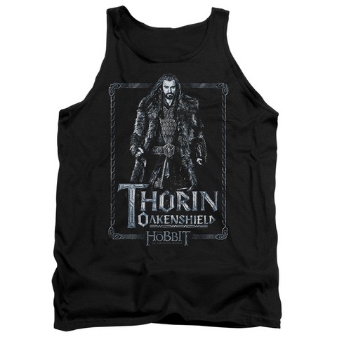 The Hobbit-Thorin Stare Adult Tank Top- Black - Medium