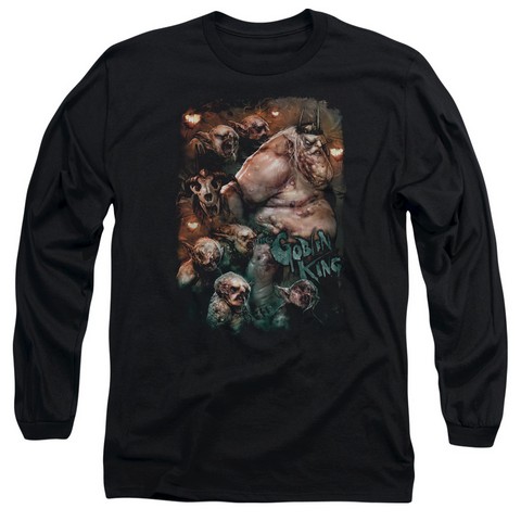 The Hobbit-Goblin King Long Sleeve Adult 18-1 Tee- Black - Medium