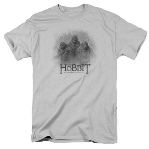 The Hobbit-Three Trolls Short Sleeve Adult 18-1 Tee- Silver - Medium