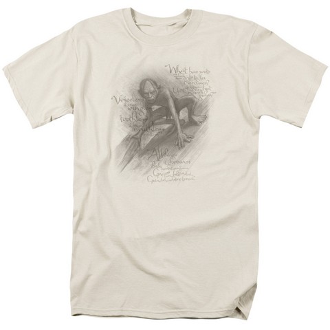 The Hobbit-Riddles Short Sleeve Adult 18-1 Tee, Cream - Large