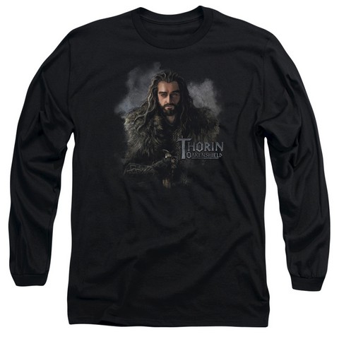The Hobbit-Thorin Oakenshield Long Sleeve Adult 18-1 Tee- Black - Medium