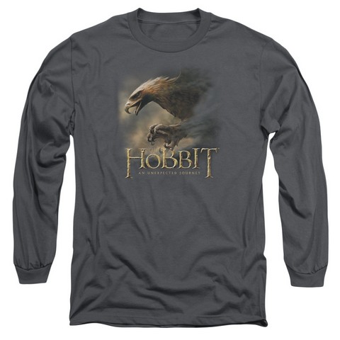 The Hobbit-Great Eagle Long Sleeve Adult 18-1 Tee - Charcoal - Small