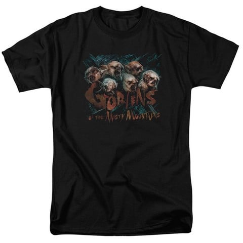 The Hobbit-Misty Goblins Short Sleeve Adult 18-1 Tee- Black - Small