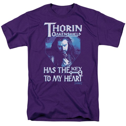 The Hobbit-Thorins Key Short Sleeve Adult 18-1 Tee- Purple - 3X