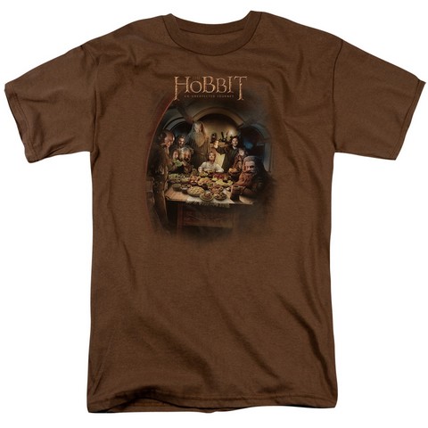 The Hobbit-Feast Short Sleeve Adult 18-1 Tee- Coffee - Medium