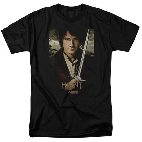 The Hobbit-Baggins Poster Short Sleeve Adult 18-1 Tee - Black - Medium