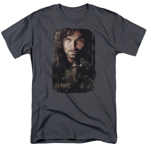 Hobbit-Kili Poster Short Sleeve Adult 18-1 Tee- Charcoal - Medium