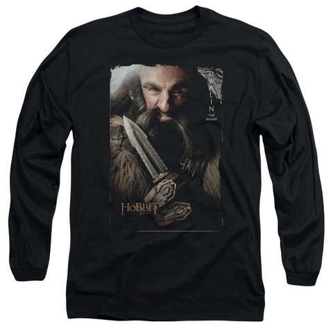 The Hobbit-Dwalin Long Sleeve Adult 18-1 Tee- Black - 2X