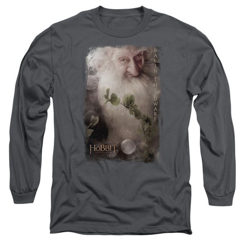 The Hobbit-Balin Long Sleeve Adult 18-1 Tee- Charcoal - Medium