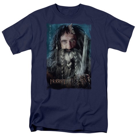 The Hobbit-Bifur Short Sleeve Adult 18-1 Tee- Navy - Medium