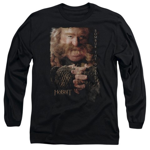 The Hobbit-Bombur Long Sleeve Adult 18-1 Tee- Black - Medium
