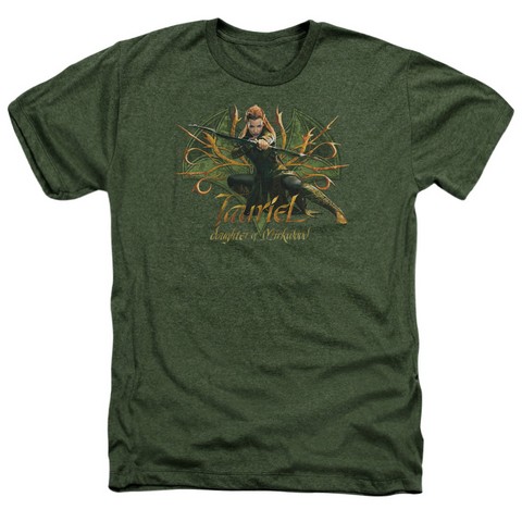 Hobbit-Tauriel Adult Heather Tee- Military Green - Medium