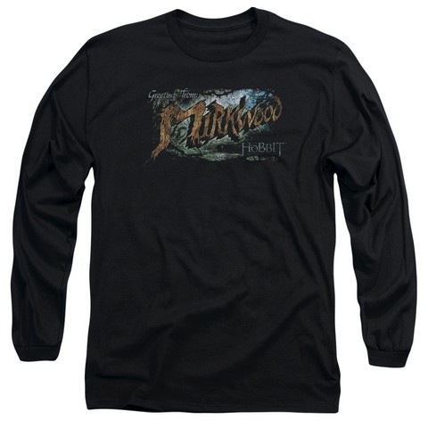 Hobbit-Greetings From Mirkwood Long Sleeve Adult 18-1 Tee- Black - Medium